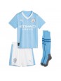 Manchester City Erling Haaland #9 Heimtrikotsatz für Kinder 2023-24 Kurzarm (+ Kurze Hosen)